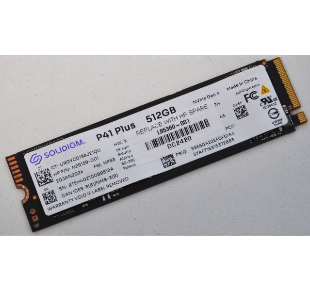 Solidigm P41 Plus 512GB NVME M.2 Solid State Drive (SSD) Grade A