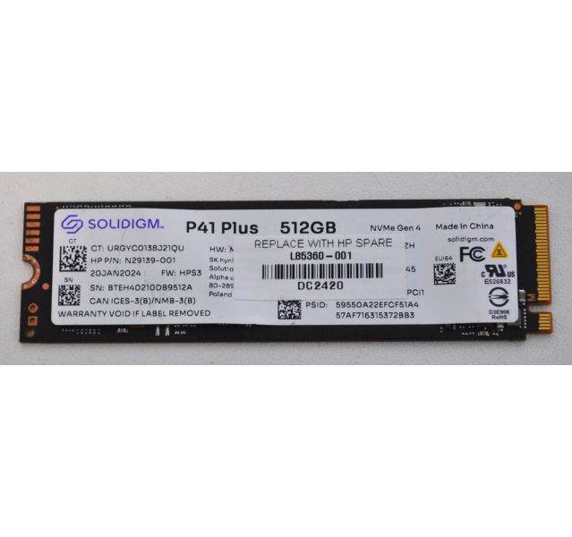 Solidigm P41 Plus 512GB NVME M.2 Solid State Drive (SSD) Grade A