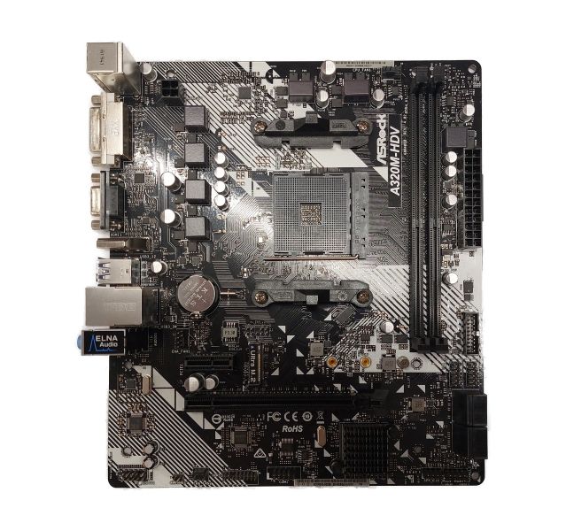 ASRock A320M-HDV Motherboard, AMD, AM4, A320, mATX, With IO Shield (R3.30)
