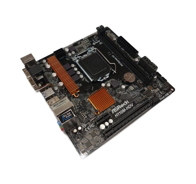 ASRock H110M-HDV, LGA1151, Micro-ATX, DDR4, Motherboard with IO Shield