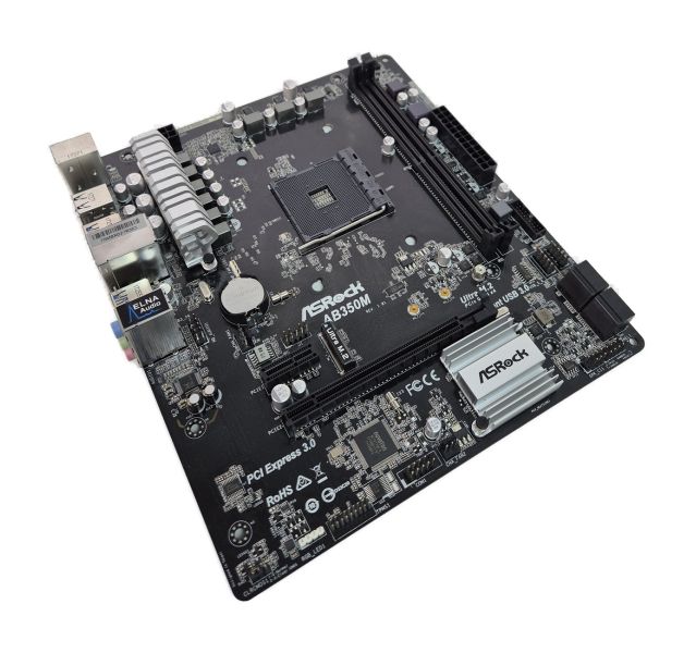 ASRock AB350M Motherboard, AM4 , B350, Micro ATX, with IO Shield