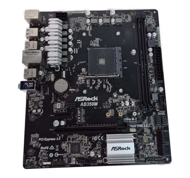 ASRock AB350M Motherboard, AM4 , B350, Micro ATX, with IO Shield