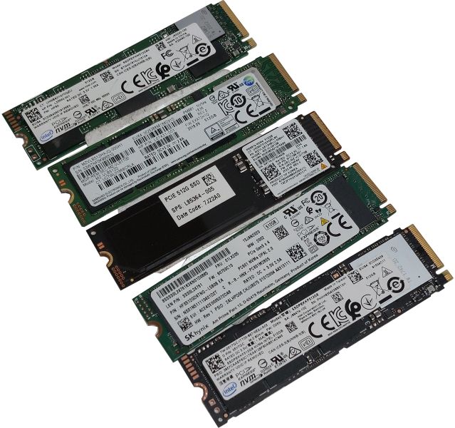 25x Mixed Brand 500GB M.2 NVMe 2280 SSD Solid State Drives Bulk Job Lot