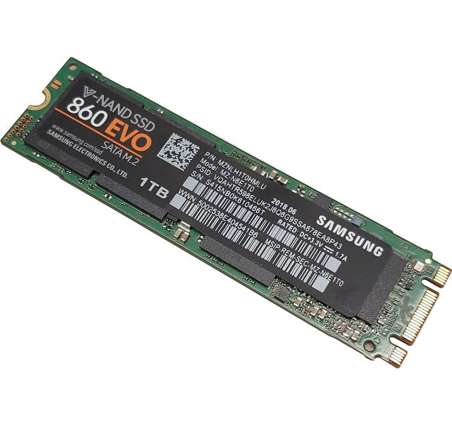 Samsung 860 EVO 1TB M.2 2280 SATA Solid State Drive (SSD) Grade A