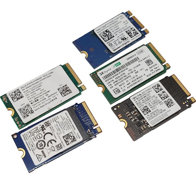 5x Mixed Brand 500GB M.2 NVMe 2242 SSD Solid State Drives Bulk Job Lot