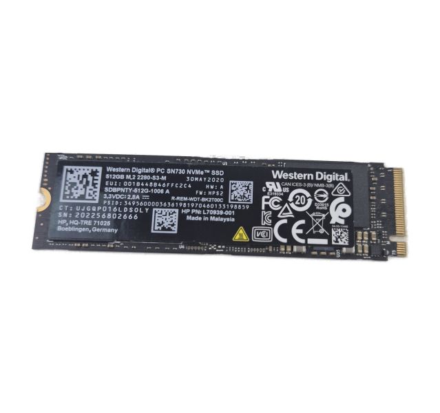 Western Digital SN730 512GB NVMe M.2 Solid State Drive (SSD) Grade A