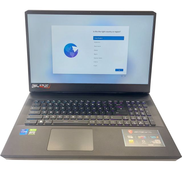MSI Vector GP76, i7-12700H, RTX 3060, 16GB DDR5, 1TB SSD, 17.3