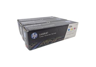 Genuine HP 128A 3-pack Cyan/Magenta/Yellow Toner Cartridge