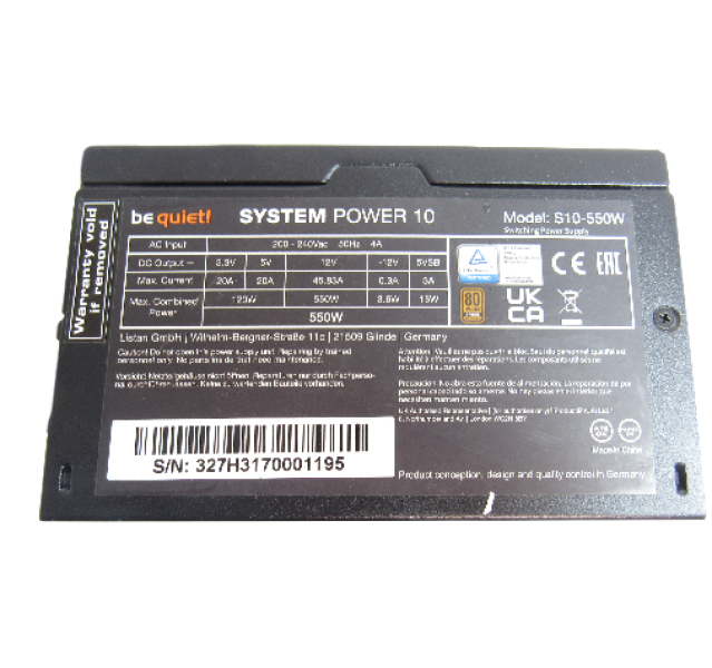 Be Quiet! S10- 550W Power Supply Unit