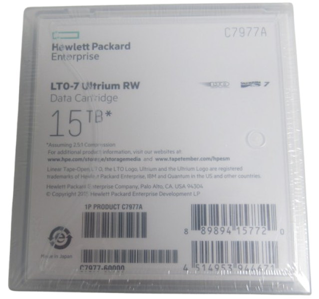 HPE LTO-7 Ultrium 15TB RW Data Cartridge C7977A