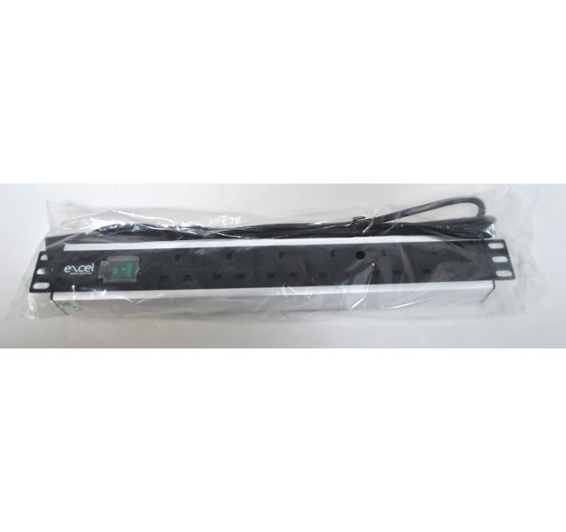 Excel 555-250 6-way Horizontal PDU- 6X UK sockets
