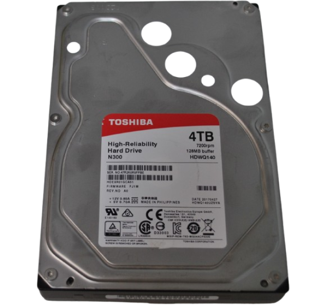 Toshiba High Reliability N300, HDWQ140, 4TB 7200RPM 3.5