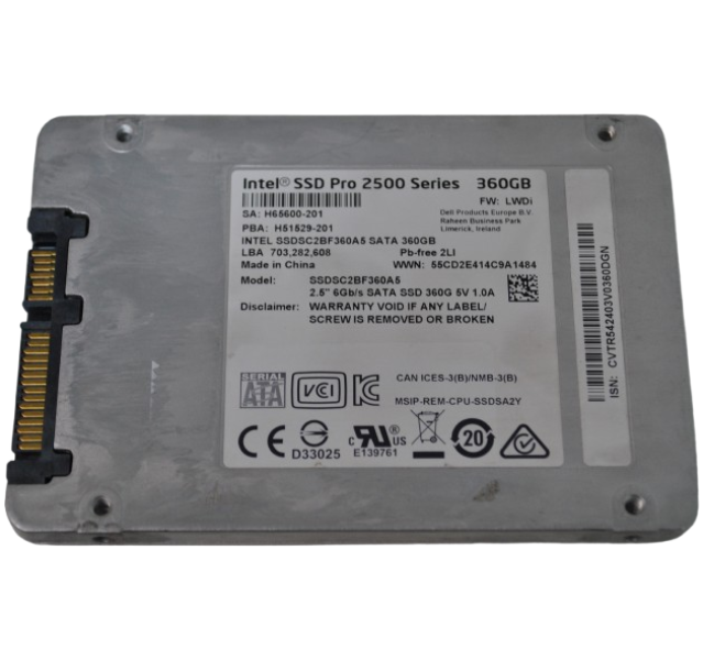 Dell Intel SSD Pro 2500 Series SSDSC2F360A5, 360GB, 6Gb/s 2.5