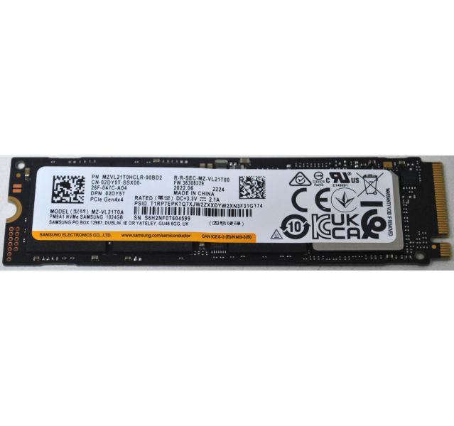 Samsung PM9A1 MZ-VL21T0A 1TB NVMe M.2 2280 PCIe Gen4 x4 SSD
